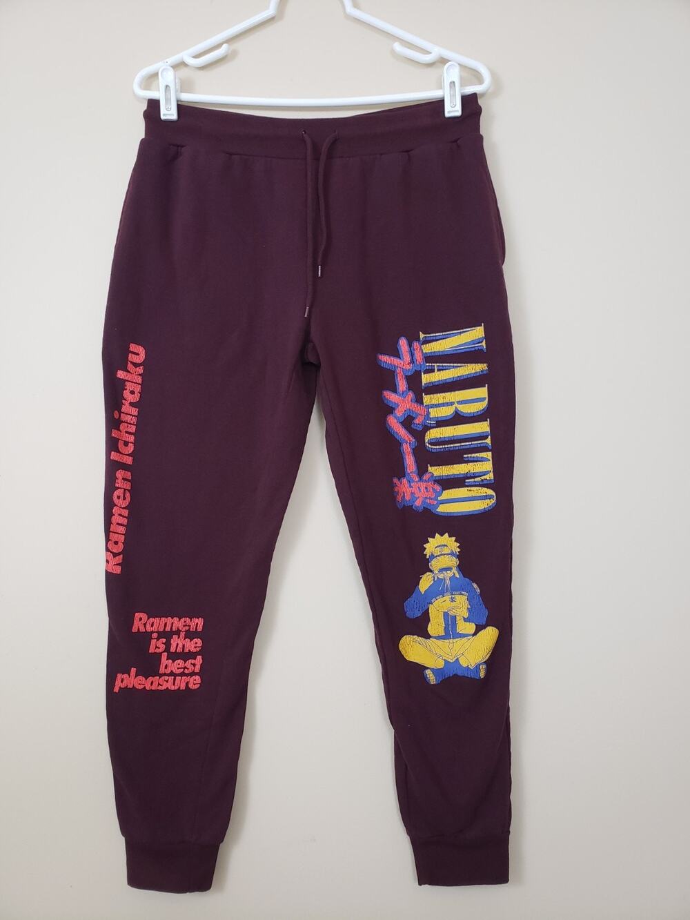 Y2K Naruto Shippuden Anime Sweatpants Mens Size S Joggers Ramen Noodle Viz Media